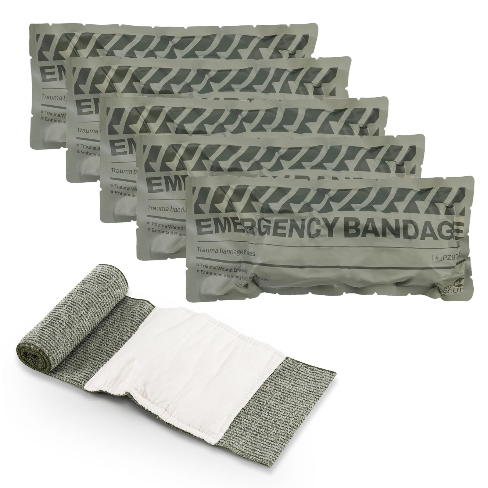 RHINO RESCUE Pansement israélien de 6" - Association israélienne - Pansement sous pression - Pour plaies médicales - Fermeture stérile - Boîtes de pansement médical avec IFAK (5 PCS)