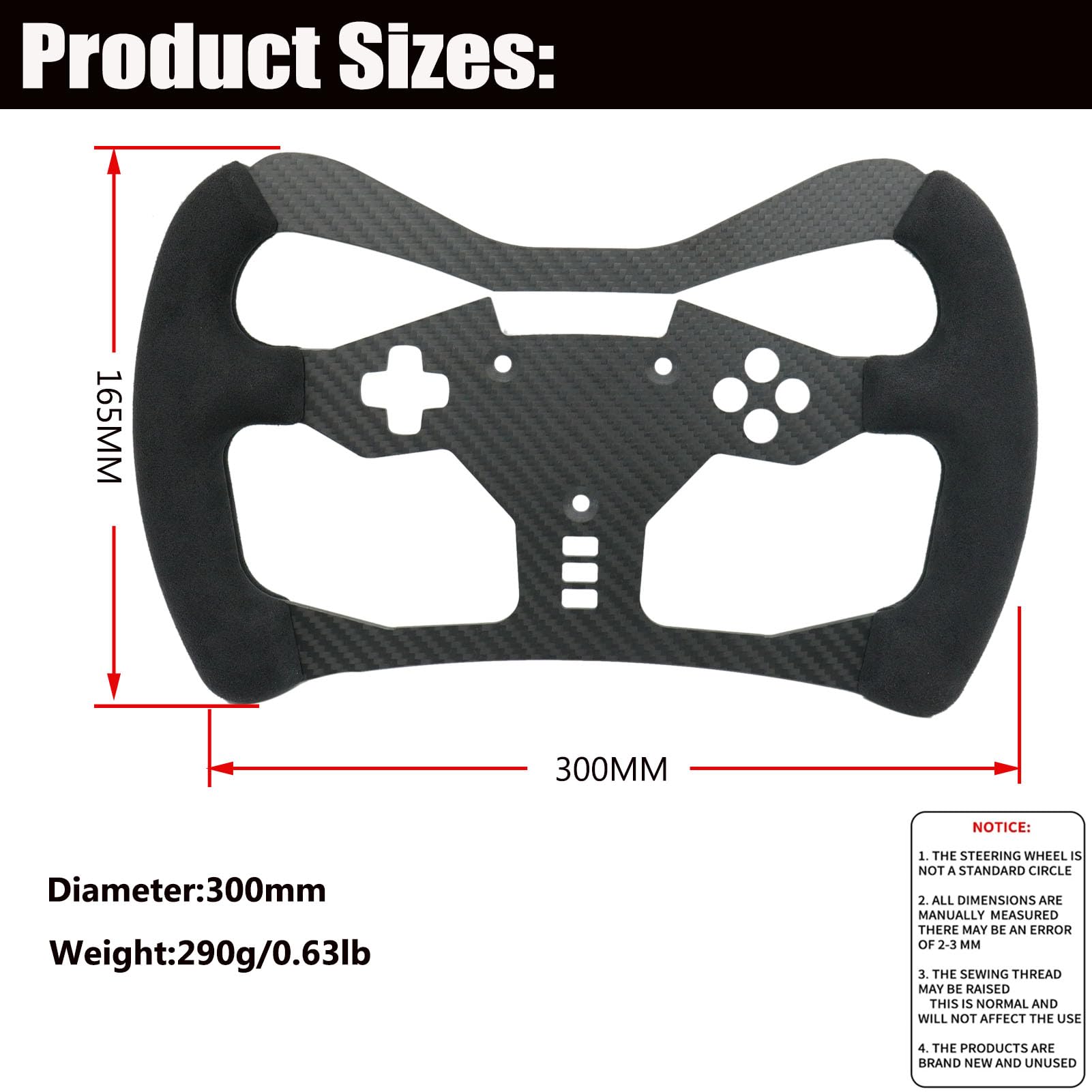 Formula F1 Racing Sim Wheel Mod GT3 GT4 For PXN VD4/VD6 Bundle WAS Direct Drive Racing Wheel;Supper lightweight Original Carbon Fiber Suede For PXN 4 Nm/6 Nm Servo Motor Base Steering