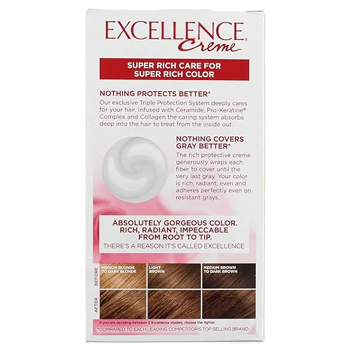 Miniatura 51 de L'Oreal Paris Excellence Triple Protection - Coloración permanente para el cabello, marrón oscuro [4] 1 unidad (paquete de 10 unidades)