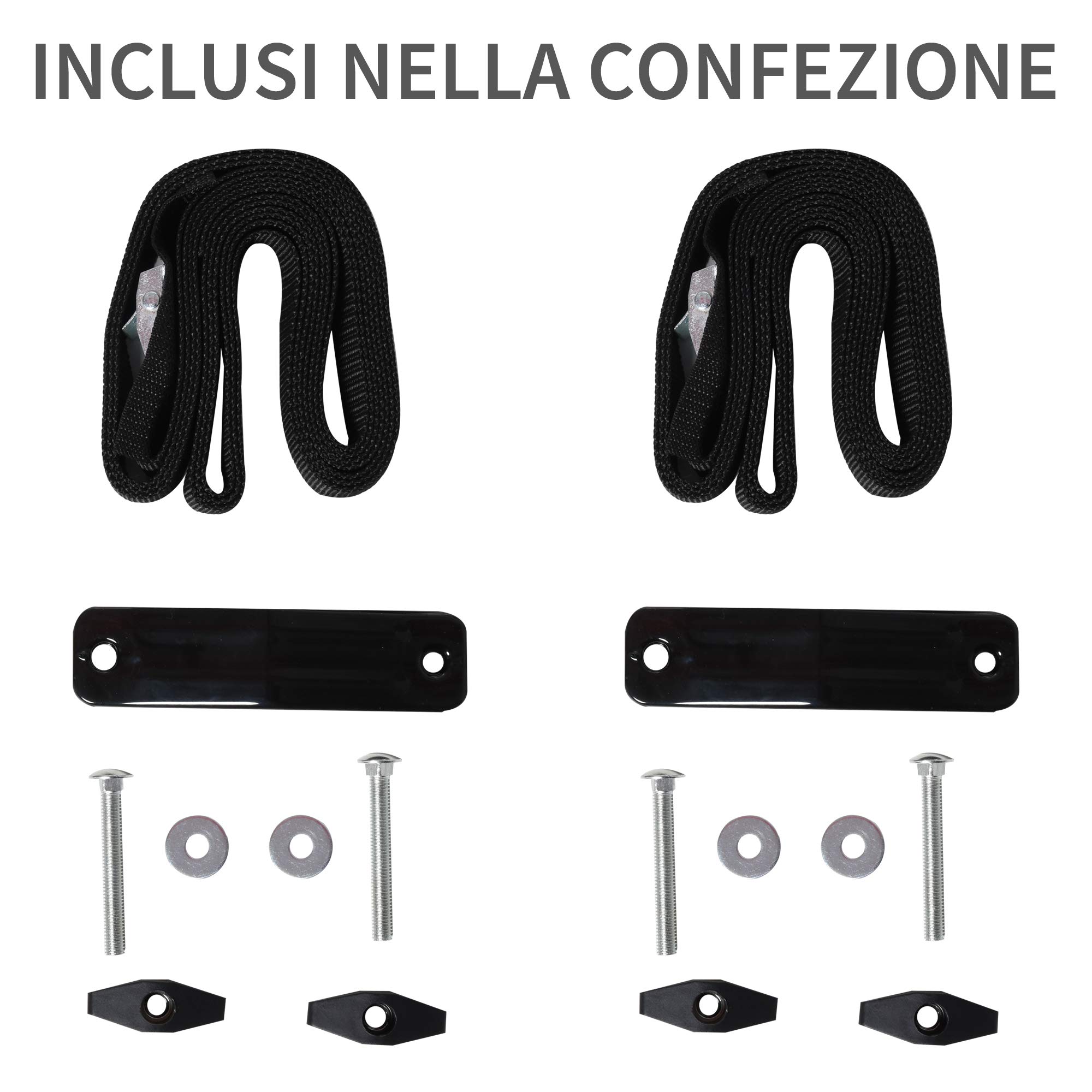 HOMCOM Set 2 Staffe Porta Kayak con Attacco Universale per Portapacchi Adatte per Canoe e Paddleboard, Nero, 46x16.5x47cm