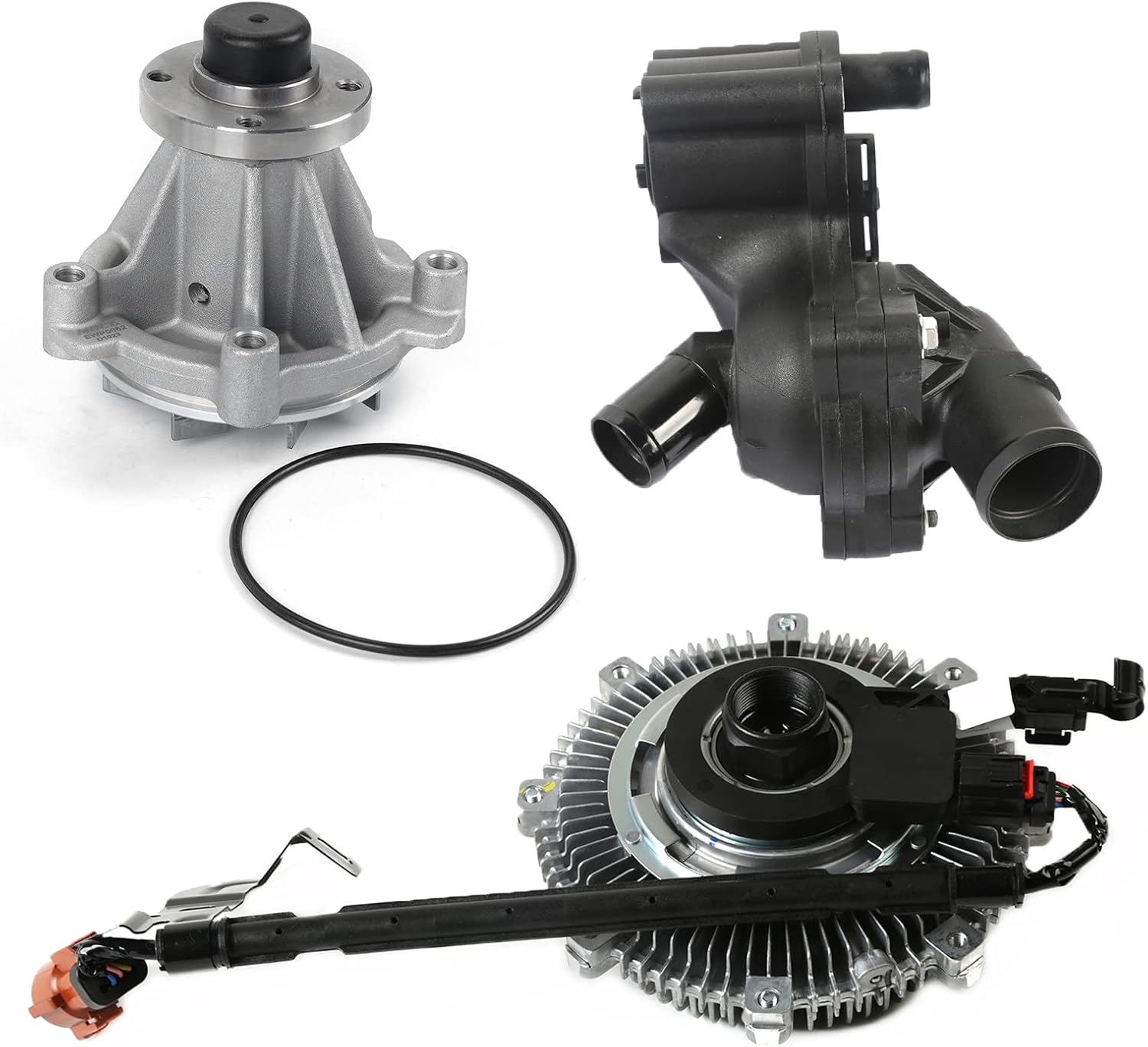 Water Pump Fan Clutch Thermostat Assembly Fit 2006-2010 for Ford Explorer & 2006-2010 for Mercury Mountaineer 4.6L