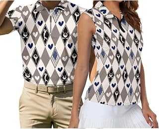 Boatee Matching Couple Tennis Shirts Quarter Zip Matching Golf Shirts for Couple for Golf,Tennis,Hiking,Running,Gym