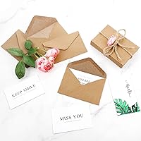 Vista 2 de Outus 400 sobres para tarjetas de regalo, mini sobres de papel kraft marrón para tarjetas de regalo pequeñas, invitaciones, notas comerciales, mini