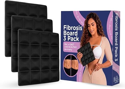 Lymphatic Drainage Lipo Foam 3 Pack for Post-Surgery Recovery Anti-Fibrosis Ab Board with Fluid Channels Reduces Swelling After Liposuction Fits Under Compression Faja