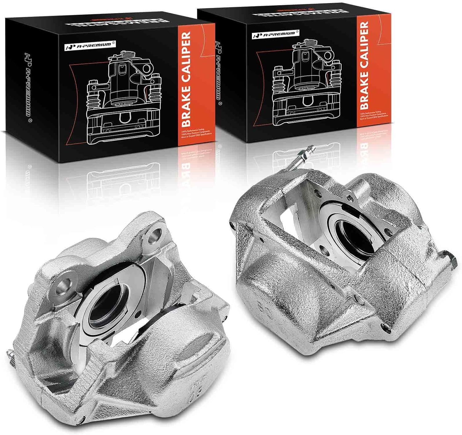 A-Premium Disc Brake Caliper Assembly Compatible with Select Mercedes-Benz Models - W123 230/240D/280E/300D, C123 280CE /300CD/300TD - Front Driver and Passenger Side, 2-PC Set