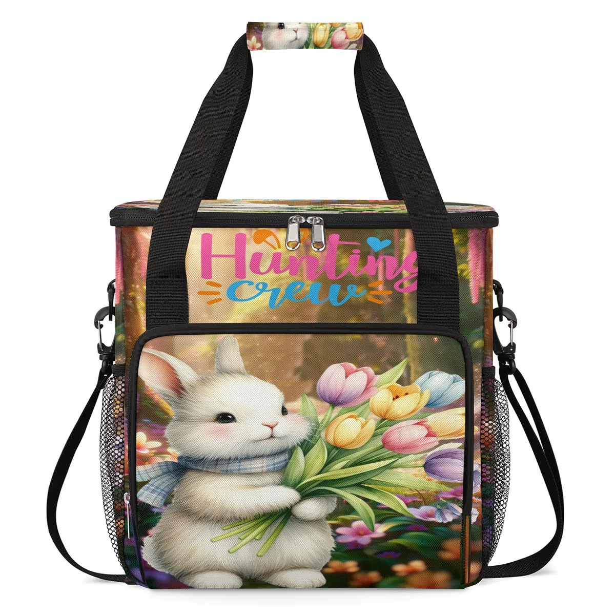 Coffee Maker Carring Bag Animal Easter Bunny Travel Carrying Storage Tote Bag Compatible with Keurig K-Mini or K-Mini Plus Portable Single Serve Coffee Brewer Case with Pockets for K-cup Pods