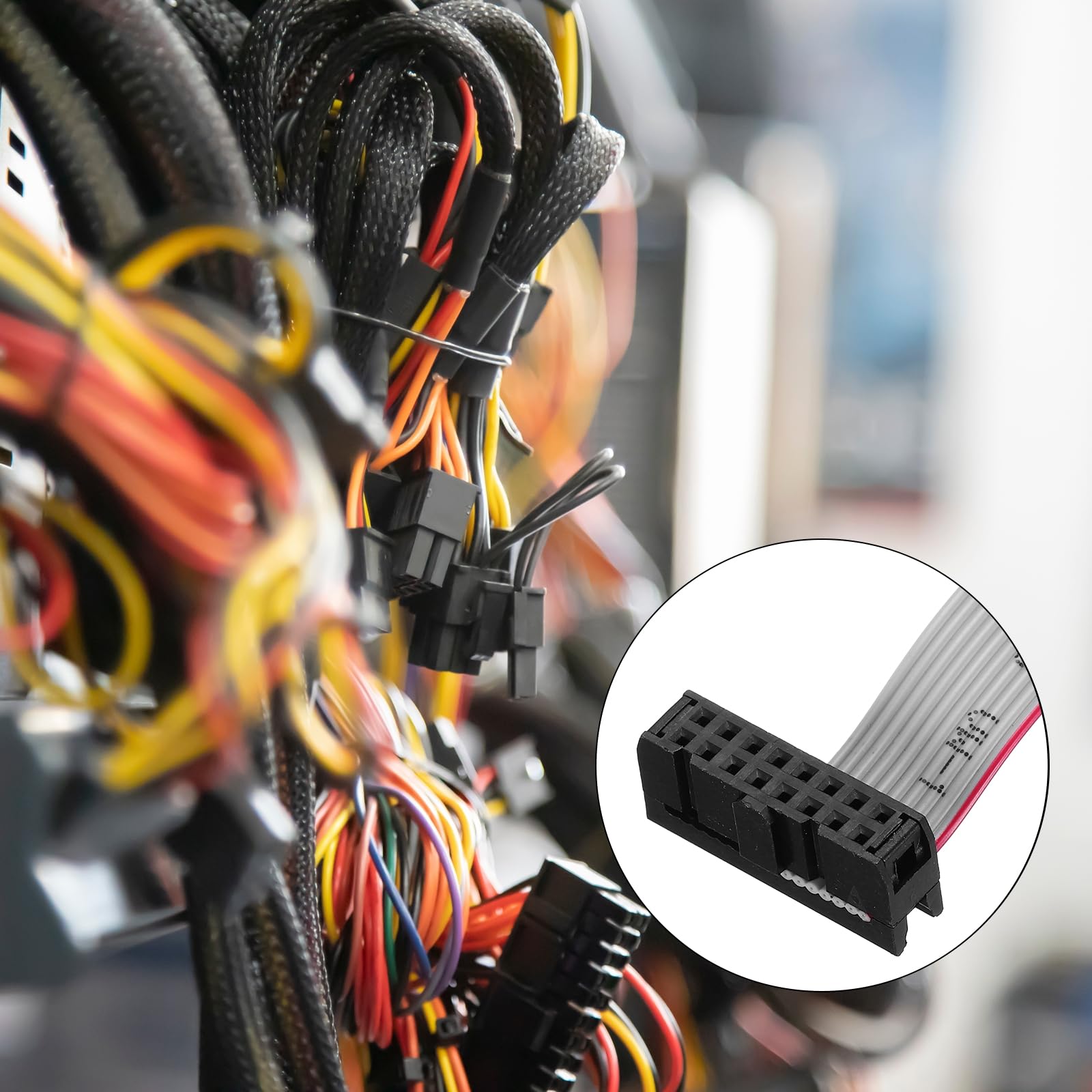 QUARKZMAN 5 Pz Cavo a Nastro Piatto IDC, Passo 2.54mm Larghezza 12mm Lunghezza 20cm 10 a 16 Pin FC a FC Connettore a Nastro Piatto per PC, Display LED