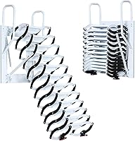 Daxjaie 10FT Wall Mounted Pull Down Attic Stairs - 12-Step Folding Loft Ladder, 600LB Capacity, Anti-Slip Treads (Black)