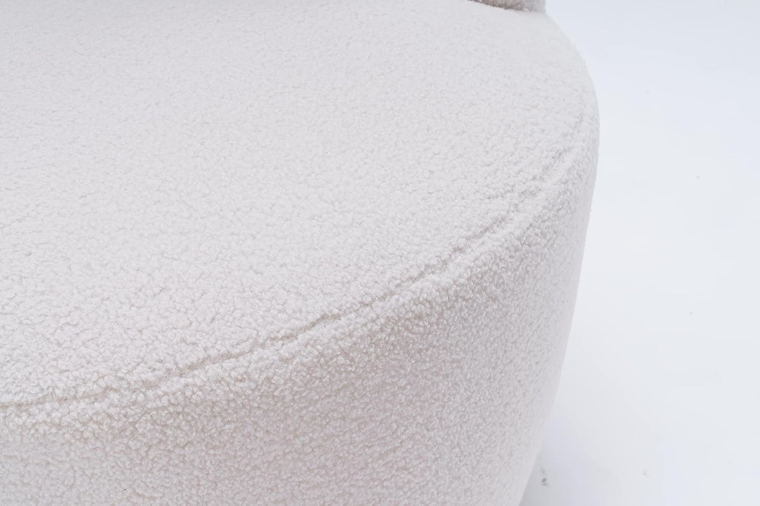 Antetek 2 Units Swivel Chair, Round Accent Sofa Chair, Club 360 Degree Swivel Barrel Chair, Modern Teddy Farbic Leisure Arm Chair for Nursery, Living Room, Hotel, Bedroom, Office, Lounge, Ivory