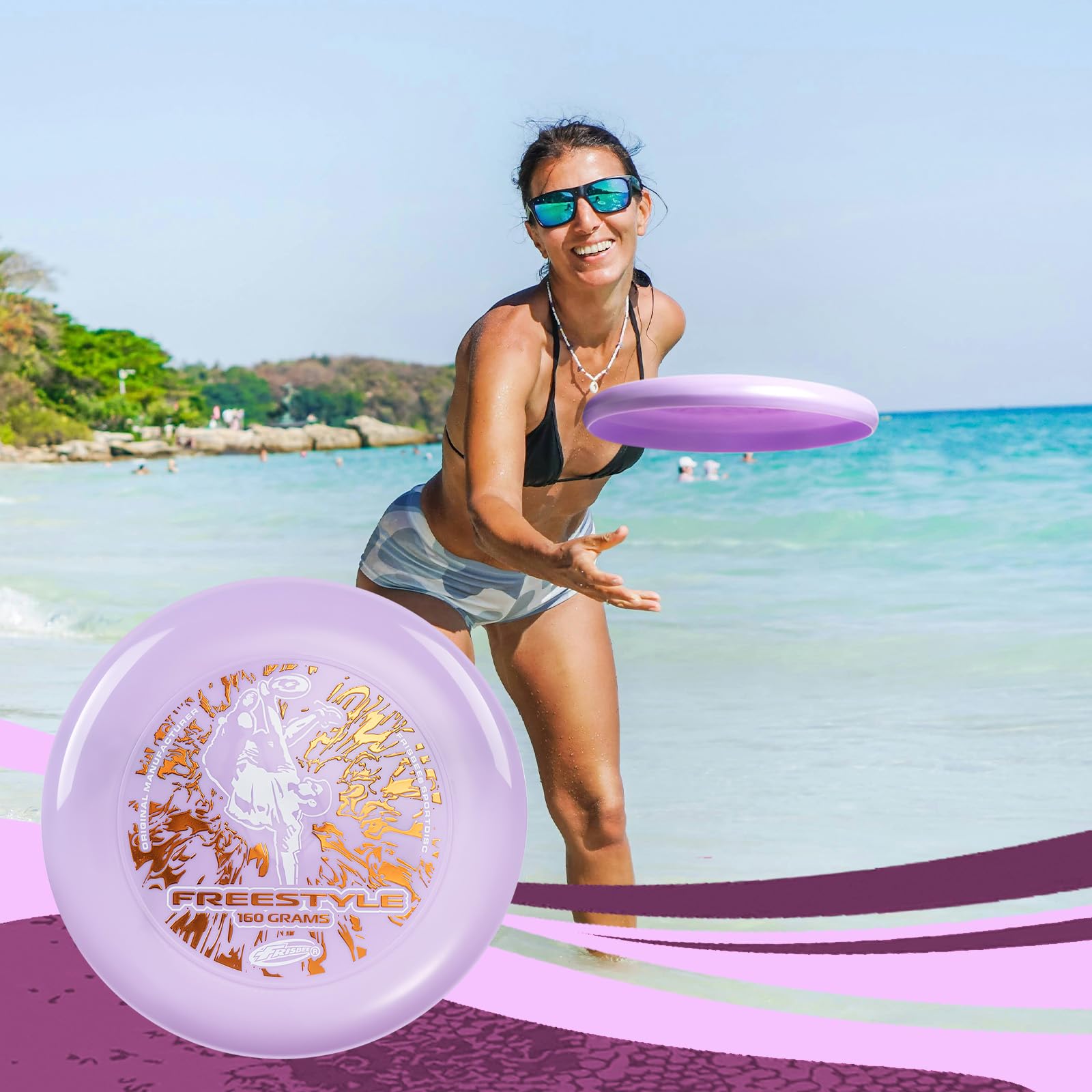 Wham-O Frisbee Freestyle Disc 160g 26,67cm PE Resistente e Flessibile per Spiaggia all'aperto
