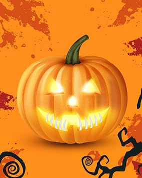 16 Pack Glowing Halloween Pumpkin Teeth Spooky Pumpkin Fangs Spooky Jack O Lantern Decorations for DIY Decor Home, School & Party Use