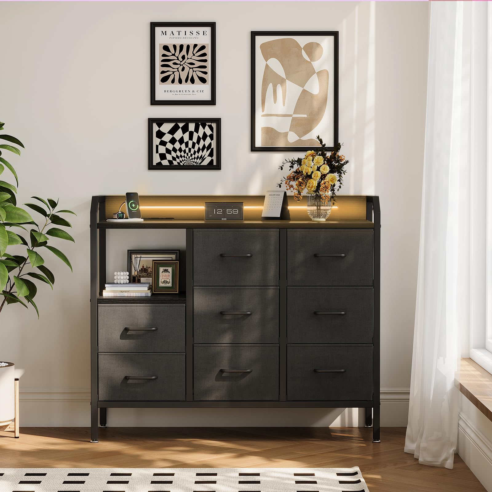 ロ*キ様 新品 AODK タンス チェスト 衣裝ケース 収納 LED付き 引き出 Amazon｜AODK タンス チェスト 衣裝ケース 収納ケース 衣装棚