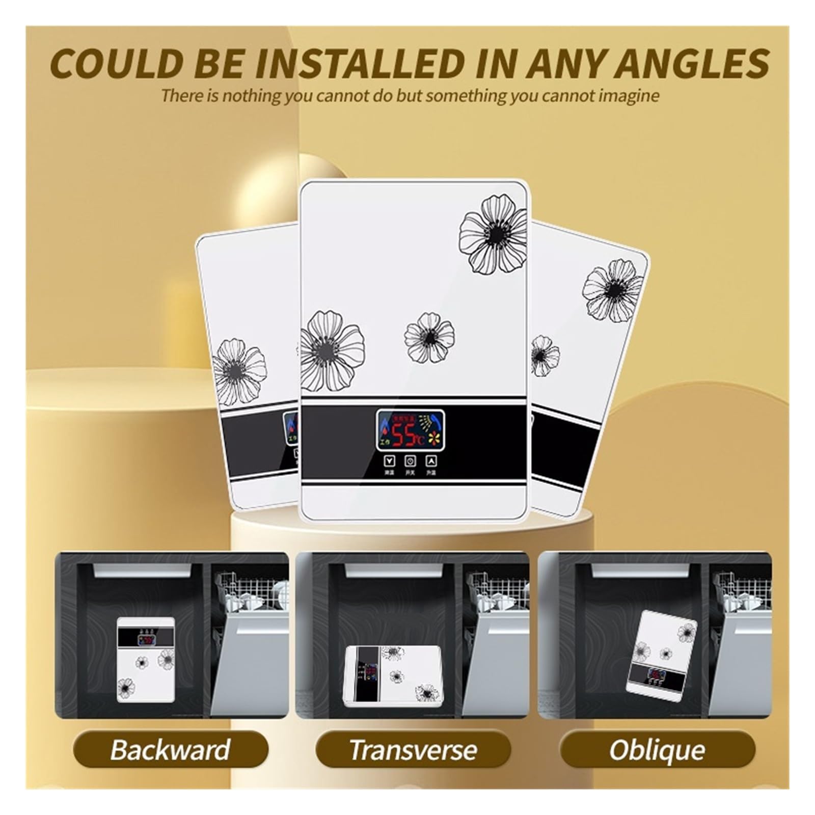 Podgrzewacz wody przepływowy, Natychmiastowy Bezzbiornikowy Podgrzewacz Wody 6000w Termostat Nagrzewnica Indukcyjna Smart Touch Elektryczne Podgrzewacze Prysznicowe Automatica