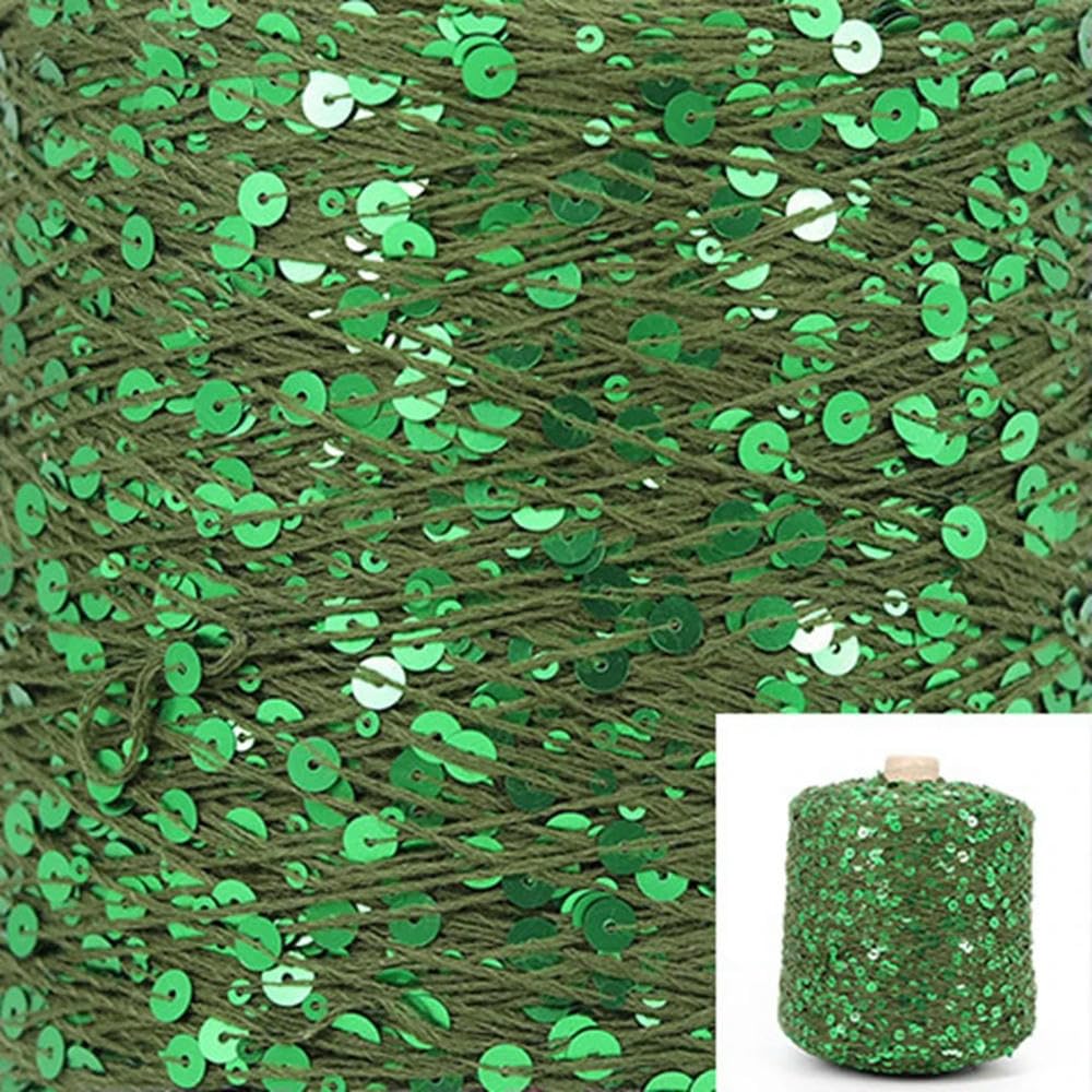 500G akrylowa przędza do robienia na drutach bawełniana wełna szydełkowa przędza 3 mm + 6 mm nić cekinowa do samodzielnego wykonania gramentu