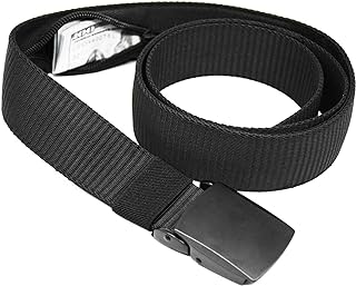 Money Belts for Travel for Men, Nylon Military Tactical Mens with Zinc Alloy Buckle, Security Money Belt with Hidden Money Pocket - Black
