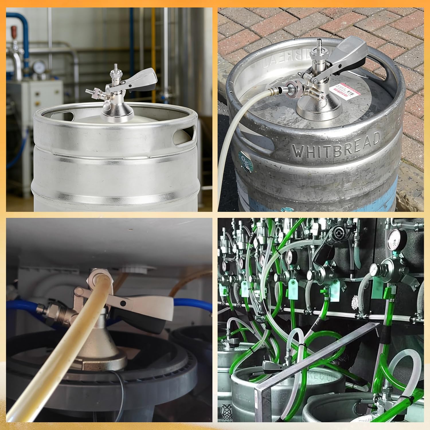 Acoplador de Barril G5/8 G Tipo Dispensador de Grifo de Cerveza de Acero Inoxidable con Válvula de Alivio de Presión