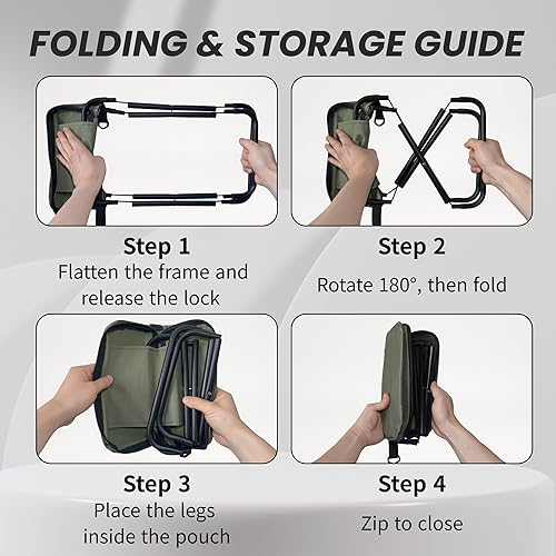 Miniatura 5 de Taburete de campamento plegable, ligero y plegable, mini silla compacta para actividades al aire libre, senderismo, pesca y viajes, portátil y