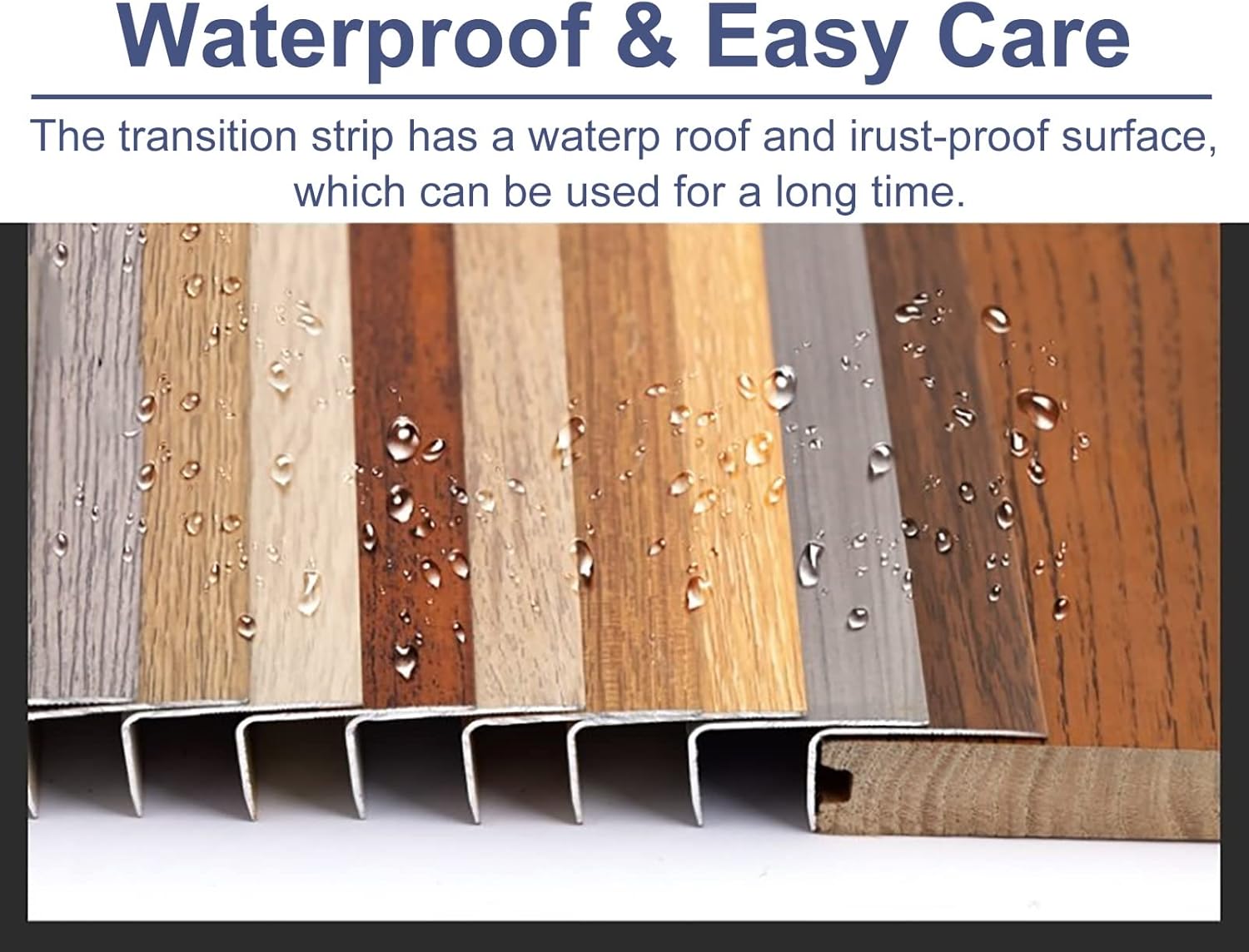 Wood Shaped Transition Strip Aluminum Alloy Carpet to Tile Threshold Strip Easy Care Durable Wood Floor Edge Trim (Style 5)