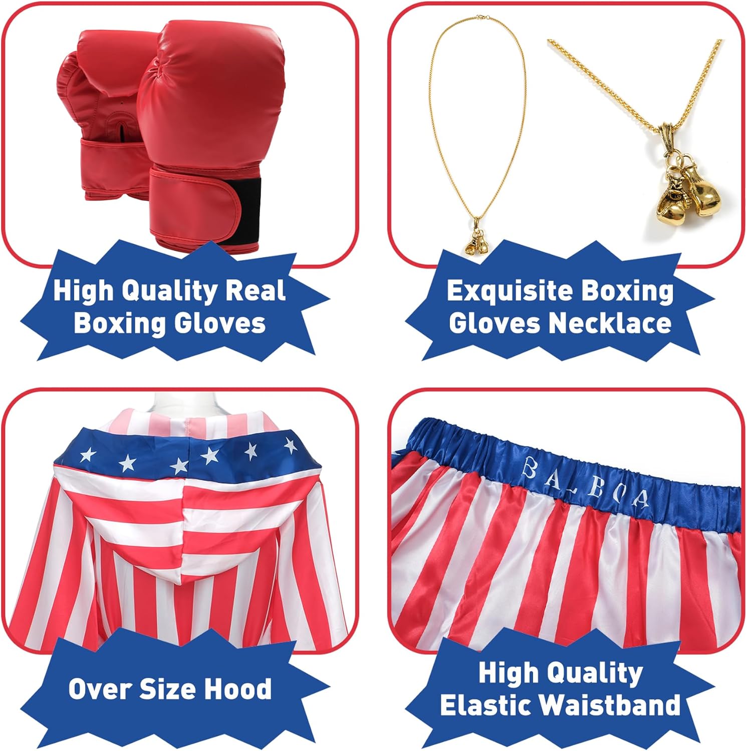 For Men Rocky Balboa Style American Flag Boxing Shorts Satin
