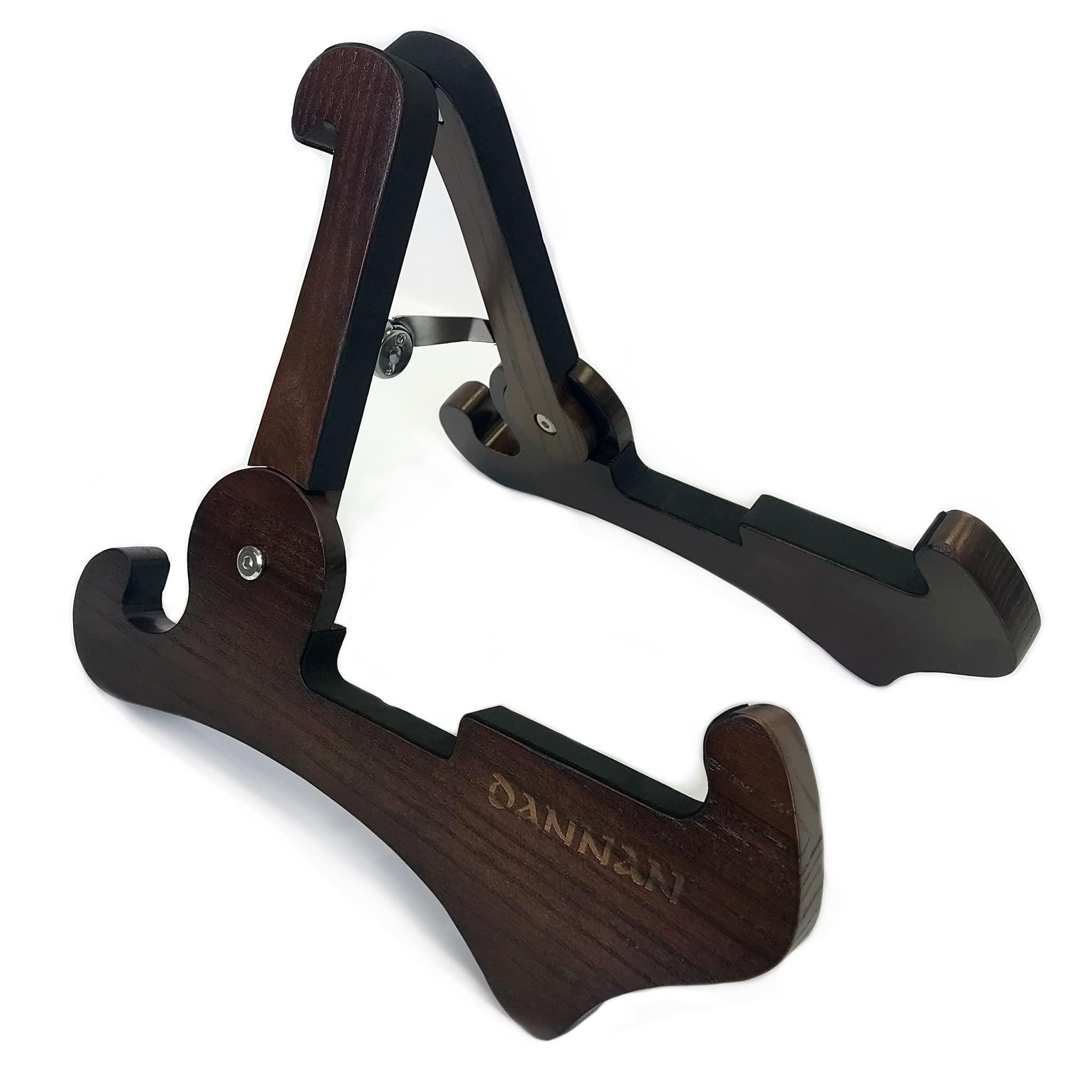 1to1 Music Foldable Wooden Guitar Stand by Dannan in Dark Walnut