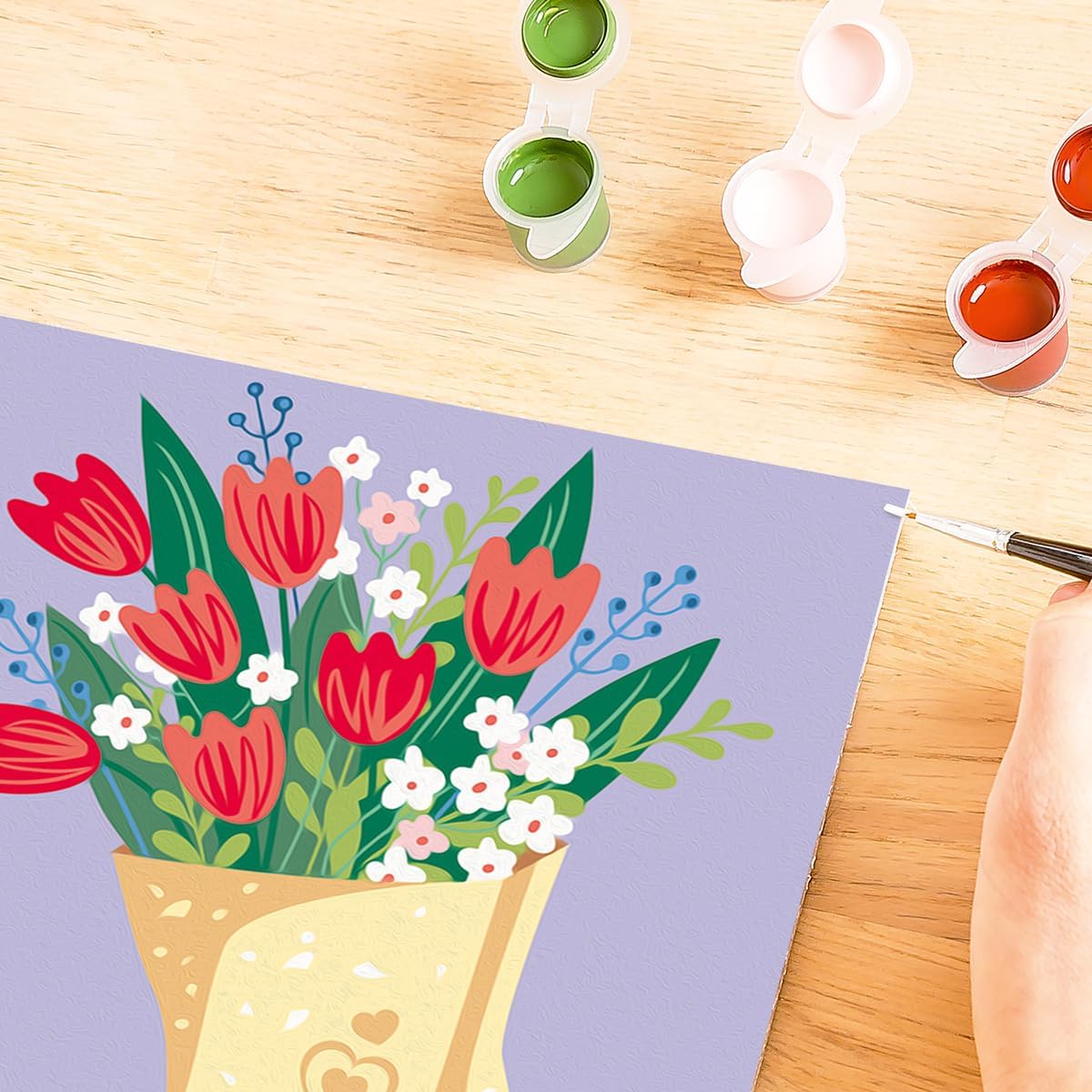 Ravensburger Relax CreArt Tulip Bouquet Paint by Numbers Kit | Perfect DIY Art Gift for Adults, Stress Relief, and Creative Hobby