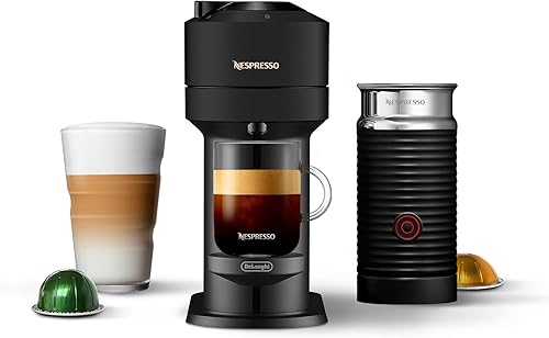 Vertuo Next de Nespresso - Cafetera para café y espresso de De'Longhi, edición limitada, color negro mate con espumador de leche Aeroccino