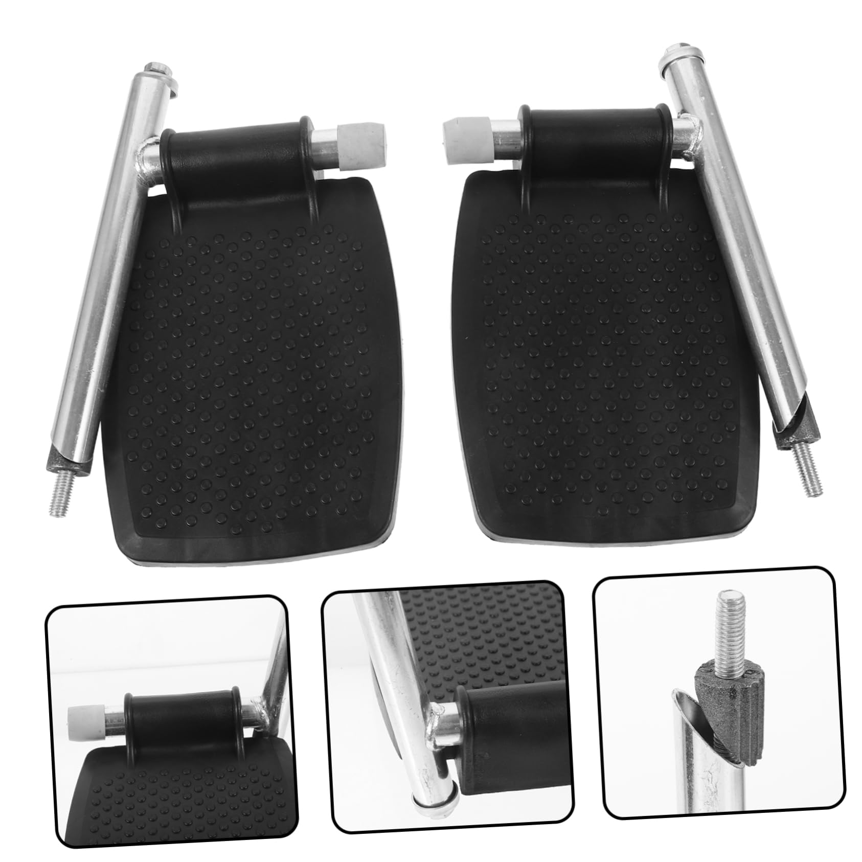 1Par Reposapiés Universal Sillas de Ruedas Repuesto de Pedal y Almohadilla Compatible con Sillas de Ruedas Deportivas y Reclinables