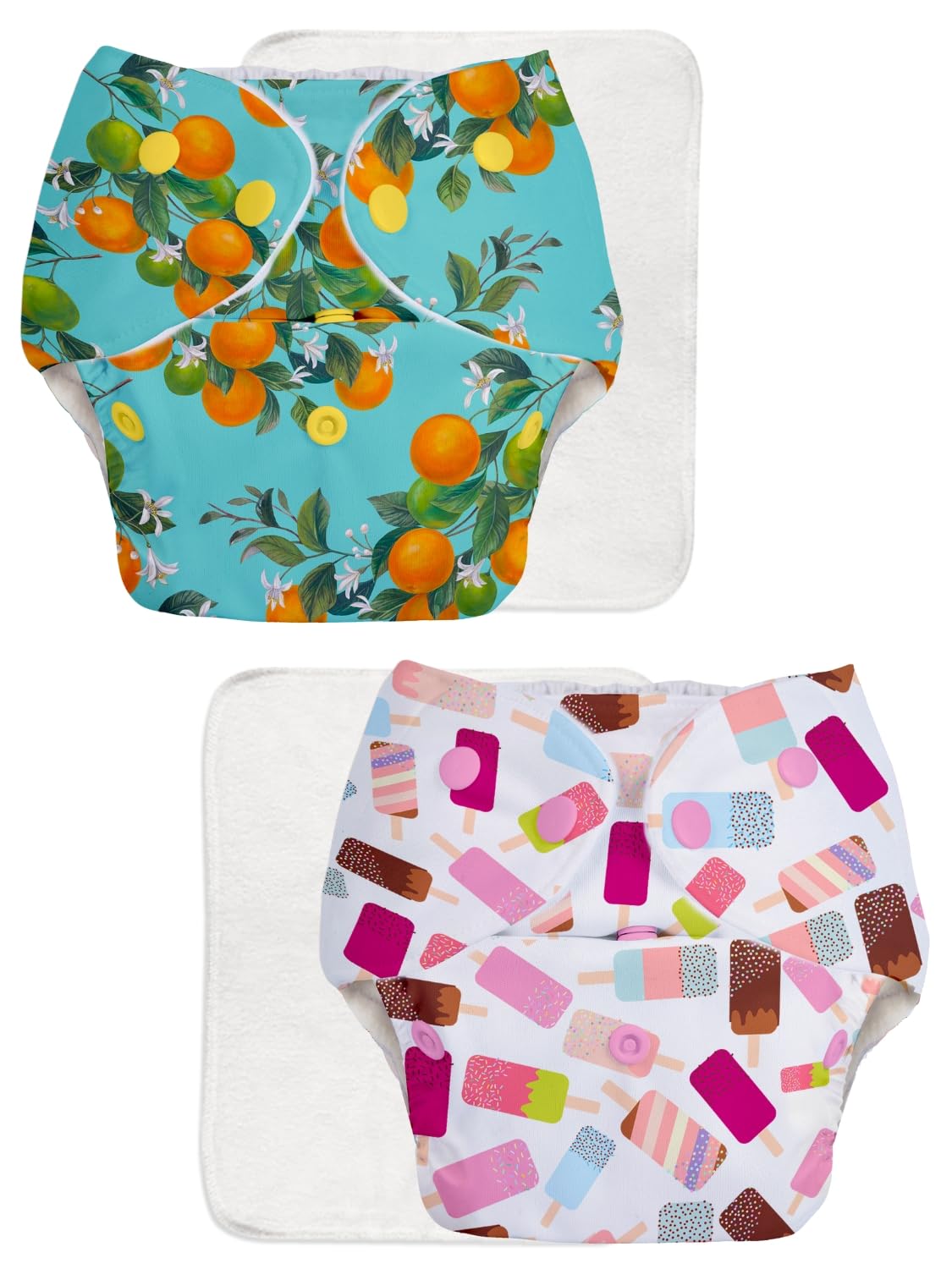 SuperBottoms BASIC Reusable 2 Cloth Diapers with Quick Dry UltraThin pads | 100% cloth Freesize, washable Diapers for baby 0-3 Yrs |Stay Dry & Lasts up to 3Hrs | Trim Fitting-image-7