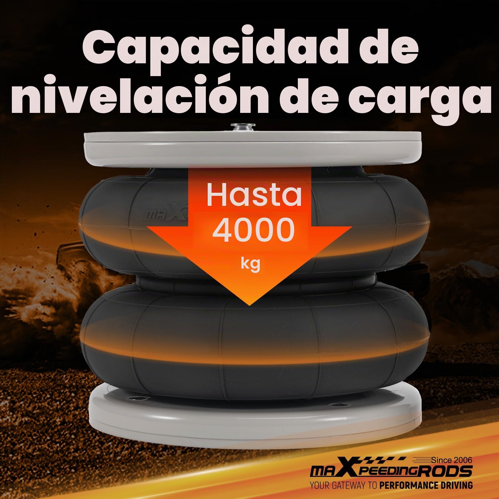 maXpeedingrods Suspensión neumática para Mercedes Benz Sprinter 2006 – 2020, carga máxima 4000 kg (tracción trasera y tracción delantera)