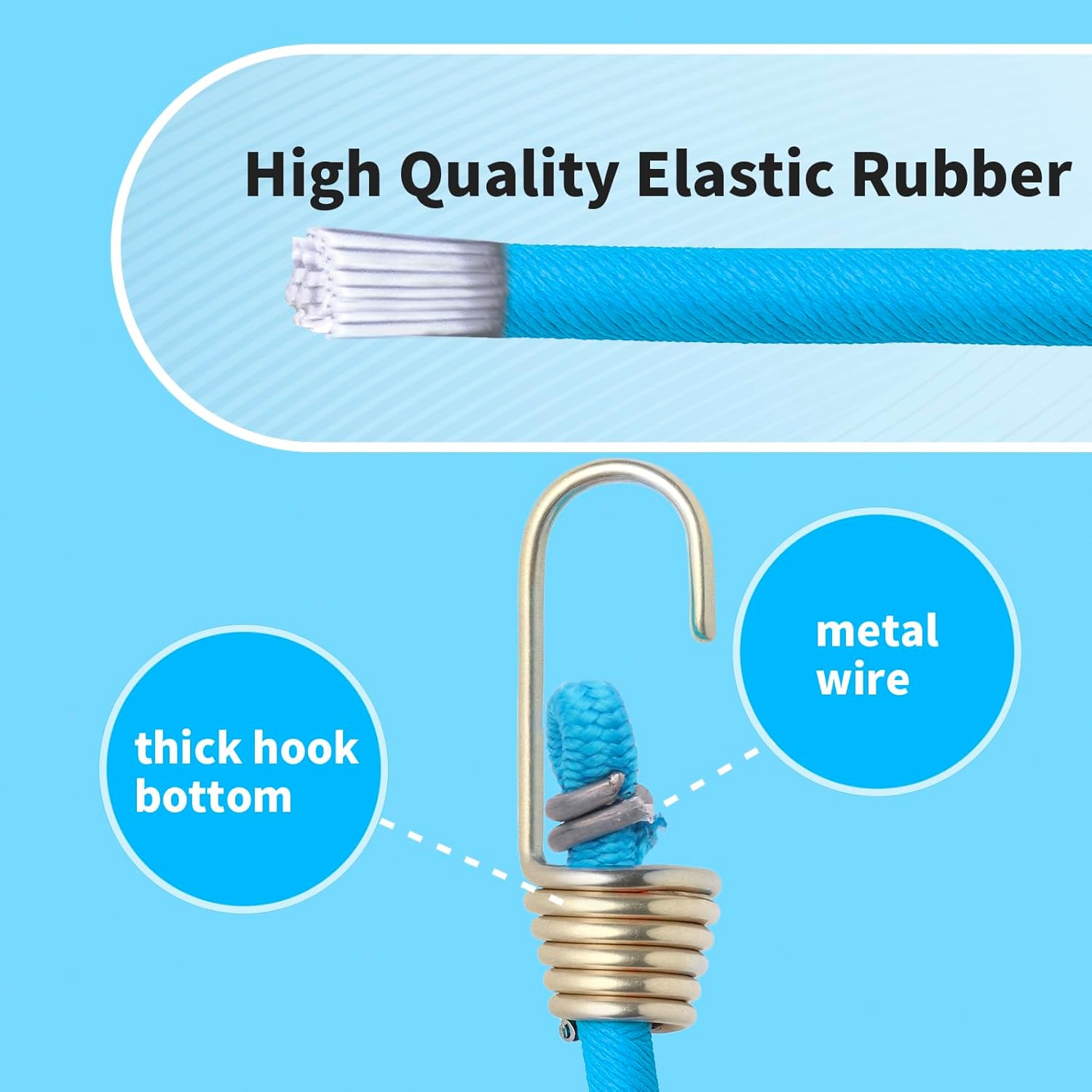 20 Pack Small Bungee Cords with Hooks 10 Inch Mini Rubber Bungee Cords, Versatile Elastic Bungee Straps for Securing Tarps, Luggage Rack, Camping Indoor Outdoor Activity