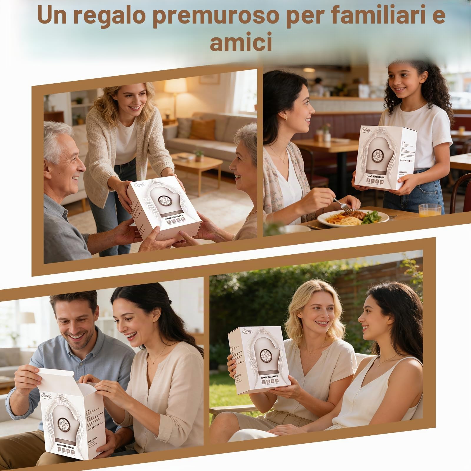 Massaggiatore Grigio Per Mani, Calore 3 Modalità & 5 Livelli | Modello Elettrico Senza Fili USB, Con Compressione Aria, Sollievo Artrite E Tunnel Carpale, Regalo Uomo E Donna