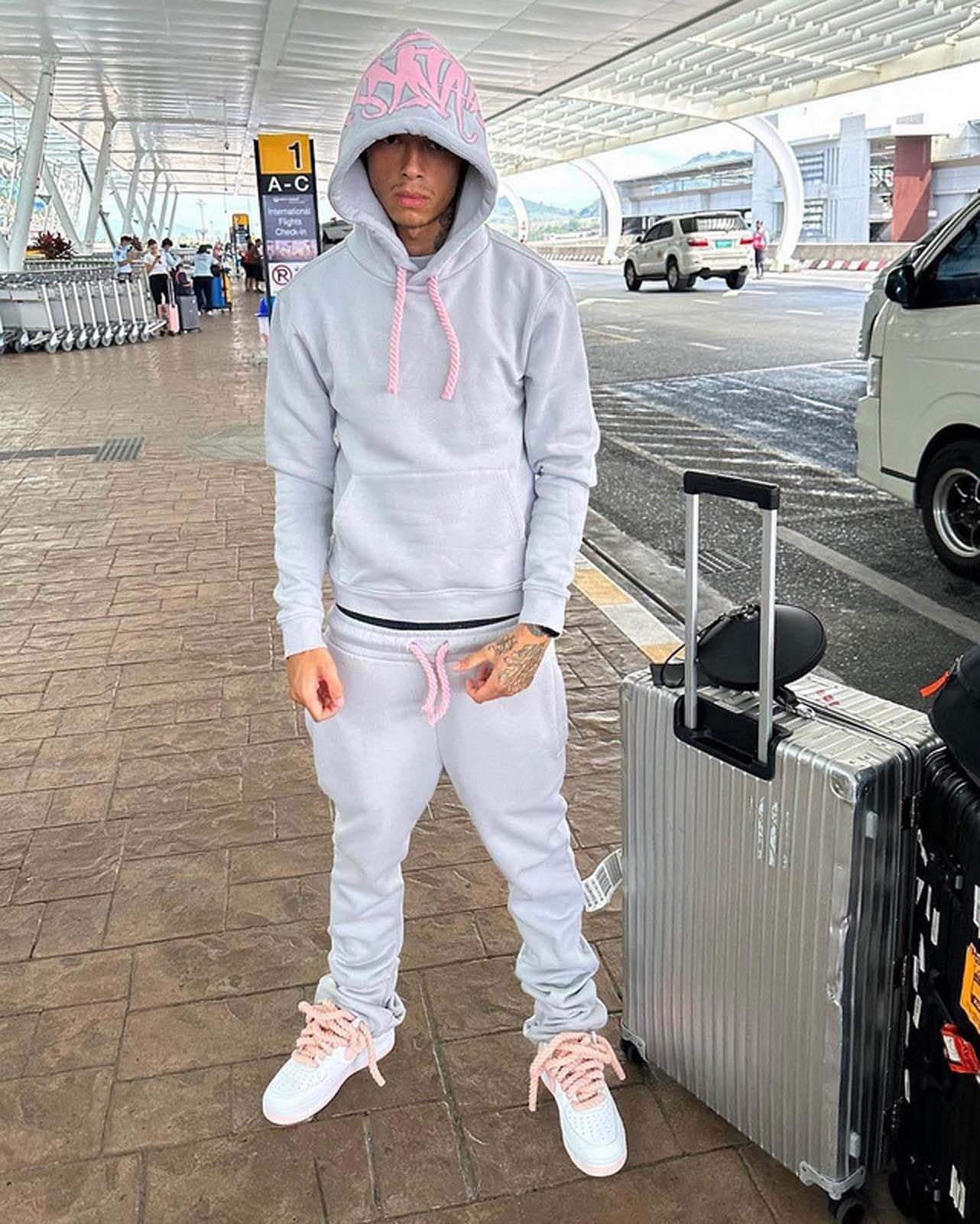 Tuta da jogging da uomo, con stampa 3D, felpa con cappuccio e pantaloni, set da 2 pezzi, Stile 1, S