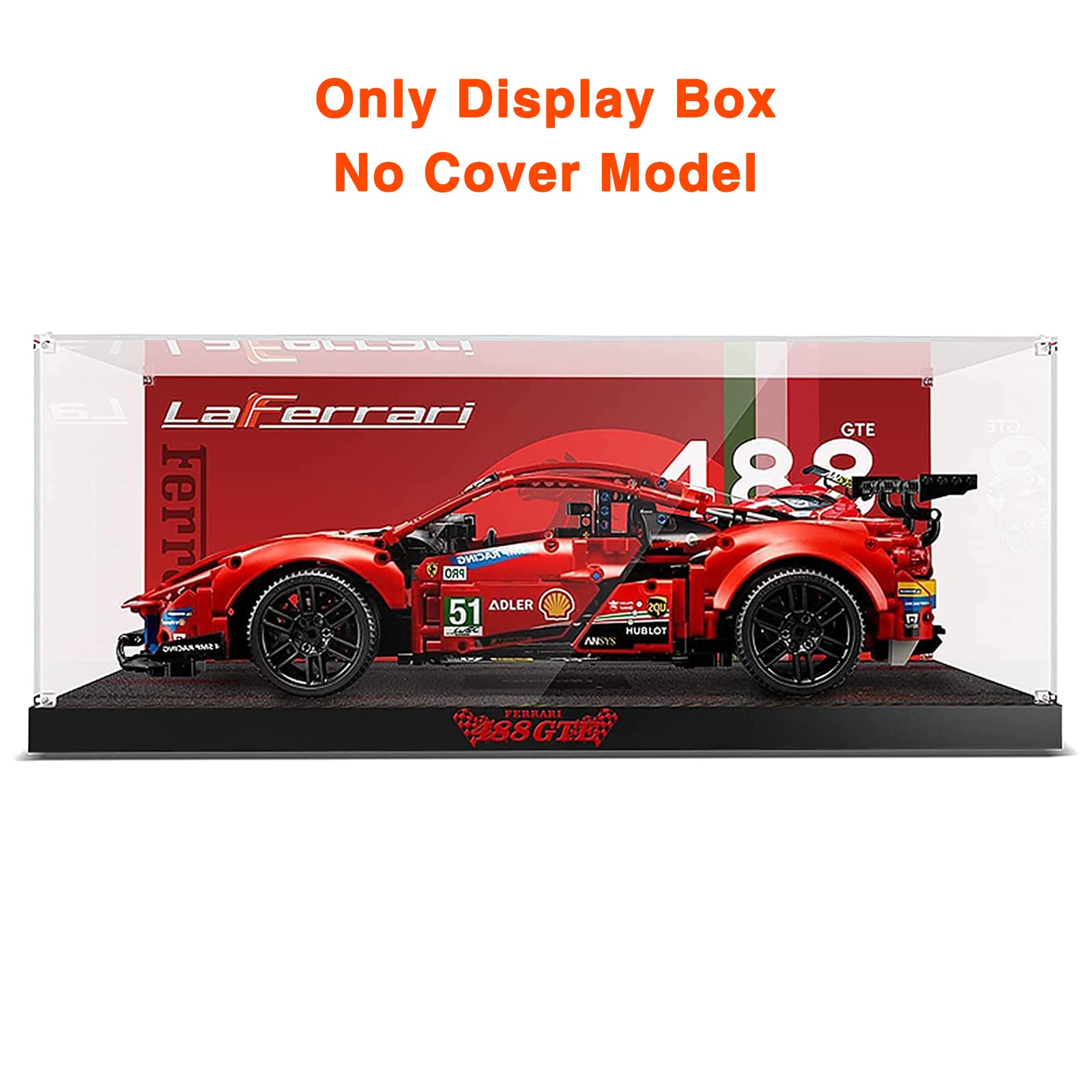 LMTIC Acrylic Display Case for Lego Technic Ferrari 488 GTE“AF Corse