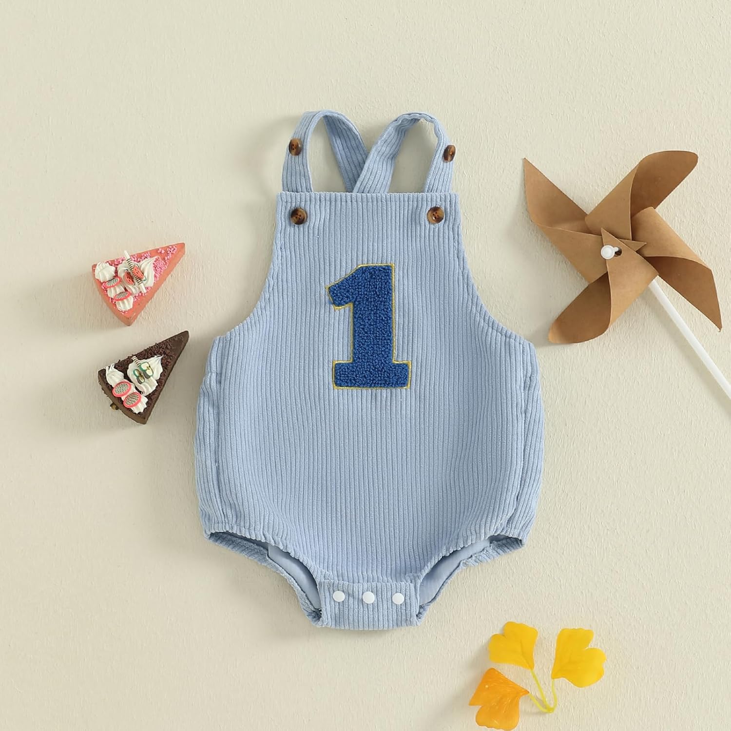 Thorn Tree Baby Girl Boy 1st Birthday Clothes One Year Old Bubble Bodysuit Backless Rib Romper Cake Smash Outfits - Image 8