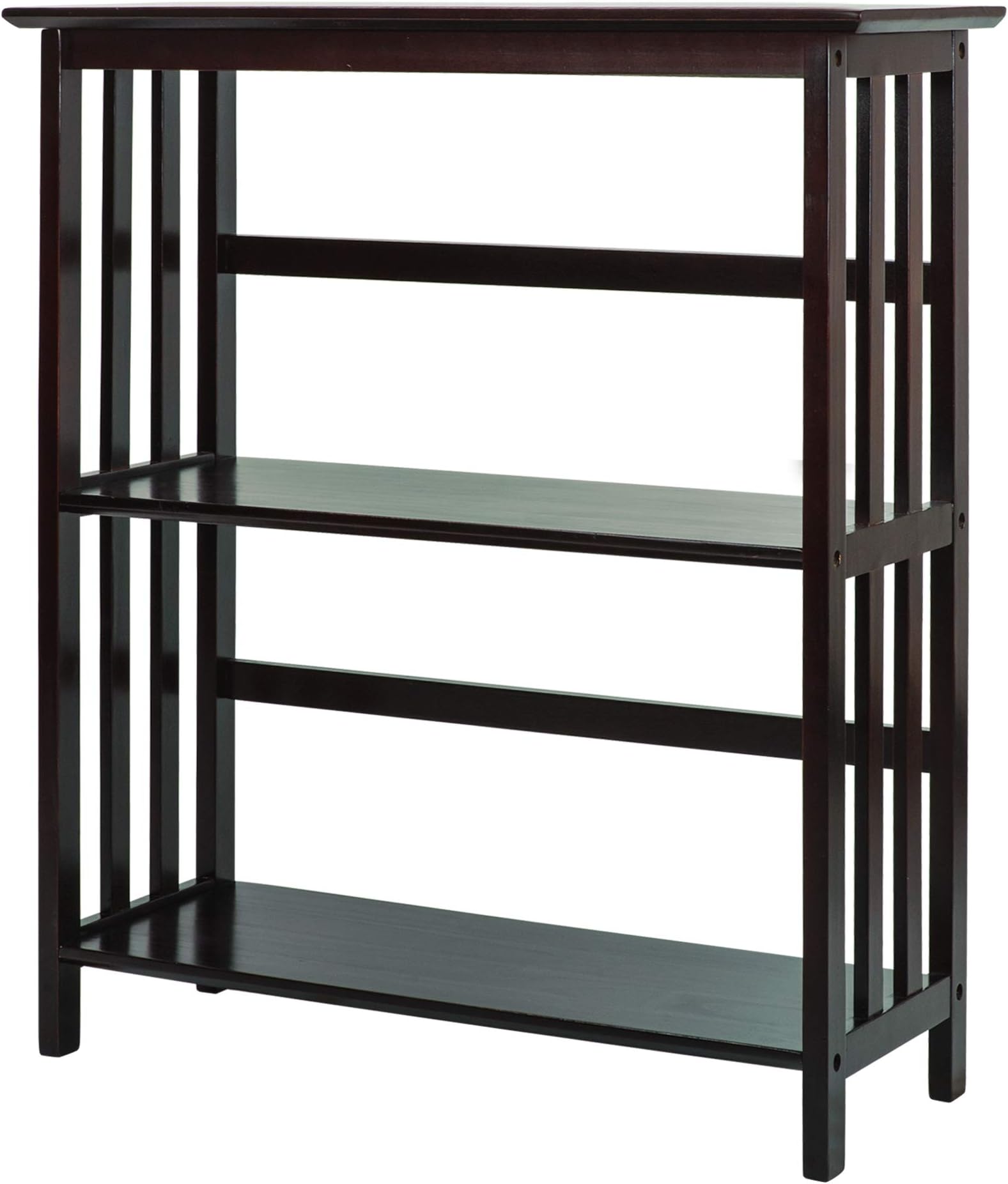 Casual Home Mission Style 3-Shelf Bookcase, Espresso