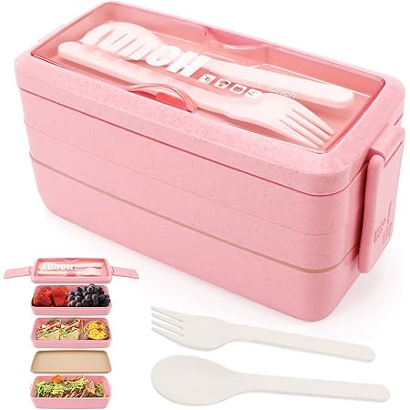Boîte Lunch Bento 5 Compartiments - Étanche Avec Couverts - Passe Au Micro-ondes