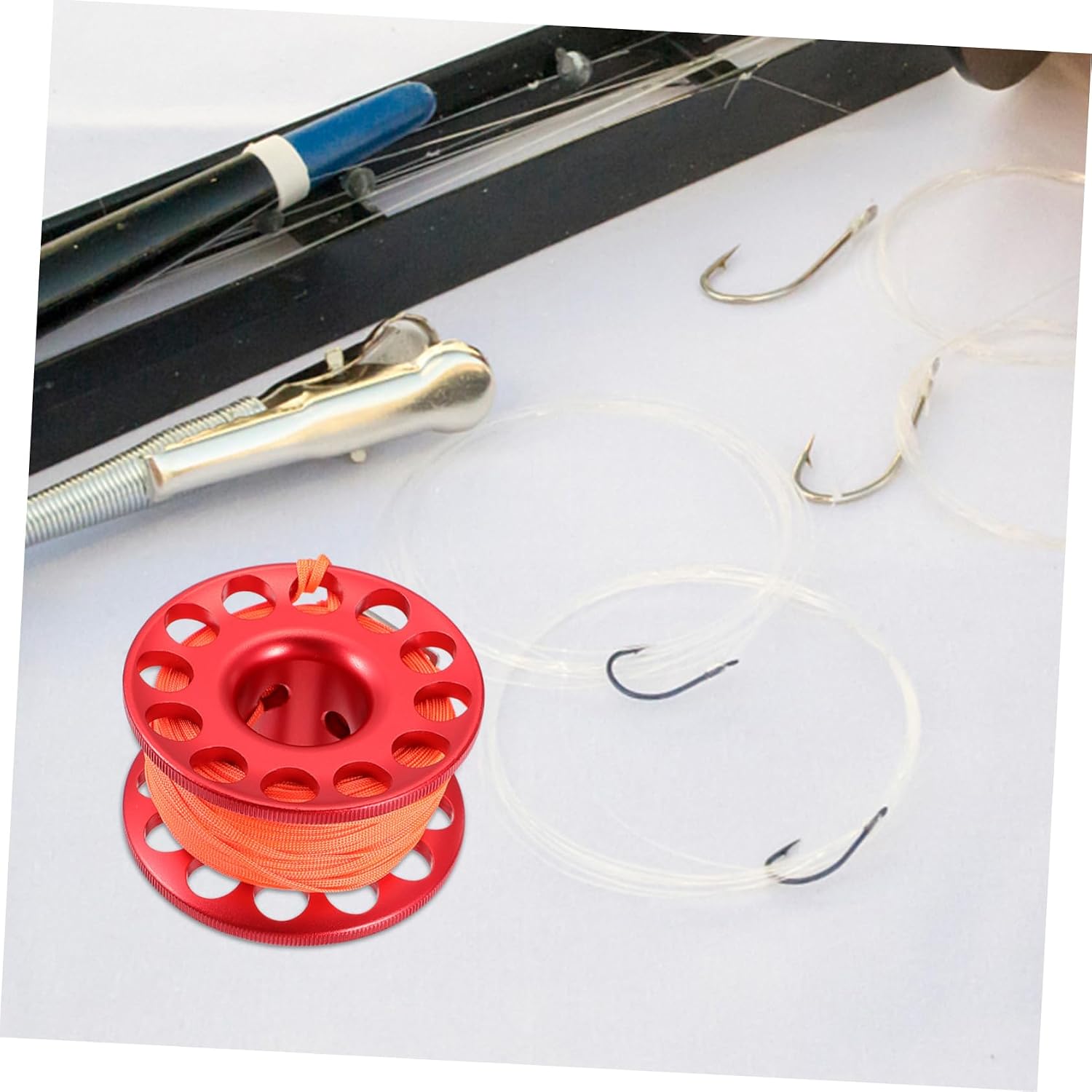 Toddmomy Scuba Dive Reel Snap Clip Winder Lanyard Diving Spool Reel Diving Tools Outdoor Equipment