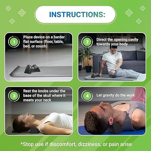 Miniatura 7 de Purify Life Herramienta de liberación occipital para terapia pivotal y ATM - Almohada de tracción cervical - Estirador de cuello y relajante de
