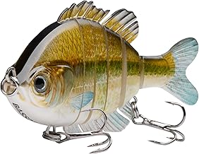 BASSDASH SwimPanfish - Leurres Swimbait Multi-Articulés en Forme de Crapet-Arlequin (Panfish) - Leurres de Surface Durs pour Bass et Eau Salée - Crankbait 3.5in / 0.85oz
