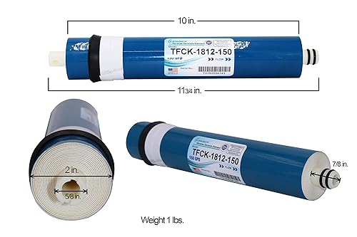 Miniatura 9 de PureT TFCK-1812-75 - Filtro de membrana semipermeable de ósmosis inversa, capacidad de 75 galones por día, filtro de agua para purificación de