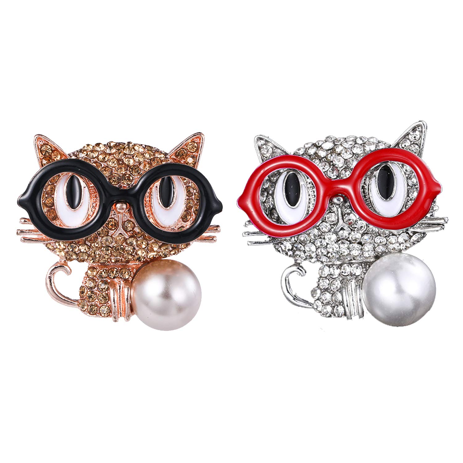 Broches de gato con circonitas que iluminan tu ropa y bolsos 2