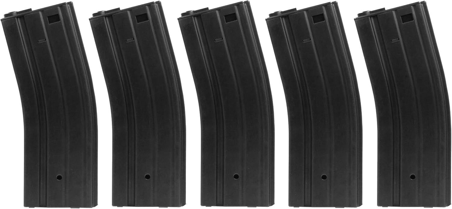 ARCTURUS TACTICAL Airsoft M4 M16 Series 30/130 Round High Speed Mid-Cap Airsoft Magazine - 5 Pack