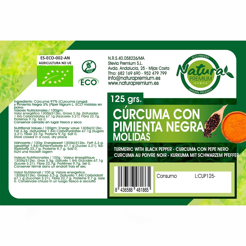CURCUMA/PIMIENTA NEGRA MOLIDAS 125 GRS BIO