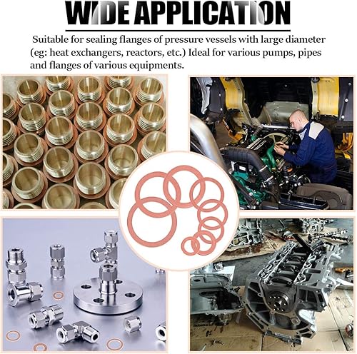 Miniatura 7 de Rustark 165 arandelas de cobre surtidas de 8 tamaños M6 M8 M10 M12 M14 M16 M18 M20 arandelas de sellado métricas de anillo plano con caja de