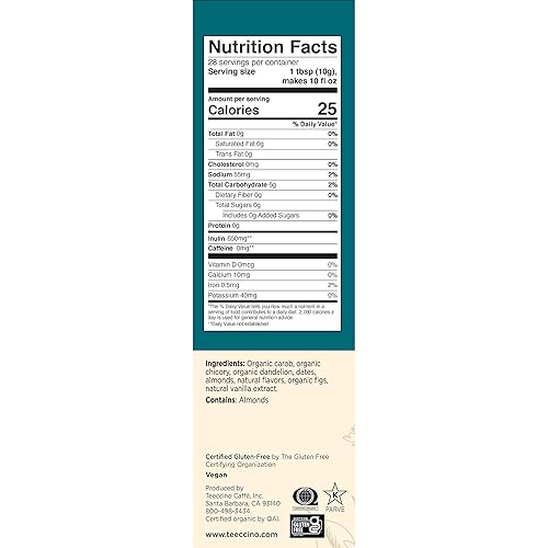 Miniatura 4 de Teeccino Café Alternativa  Vainilla de diente de león  Desintoxicación deliciosamente con café de hierbas de diente de león que es prebiótico sin