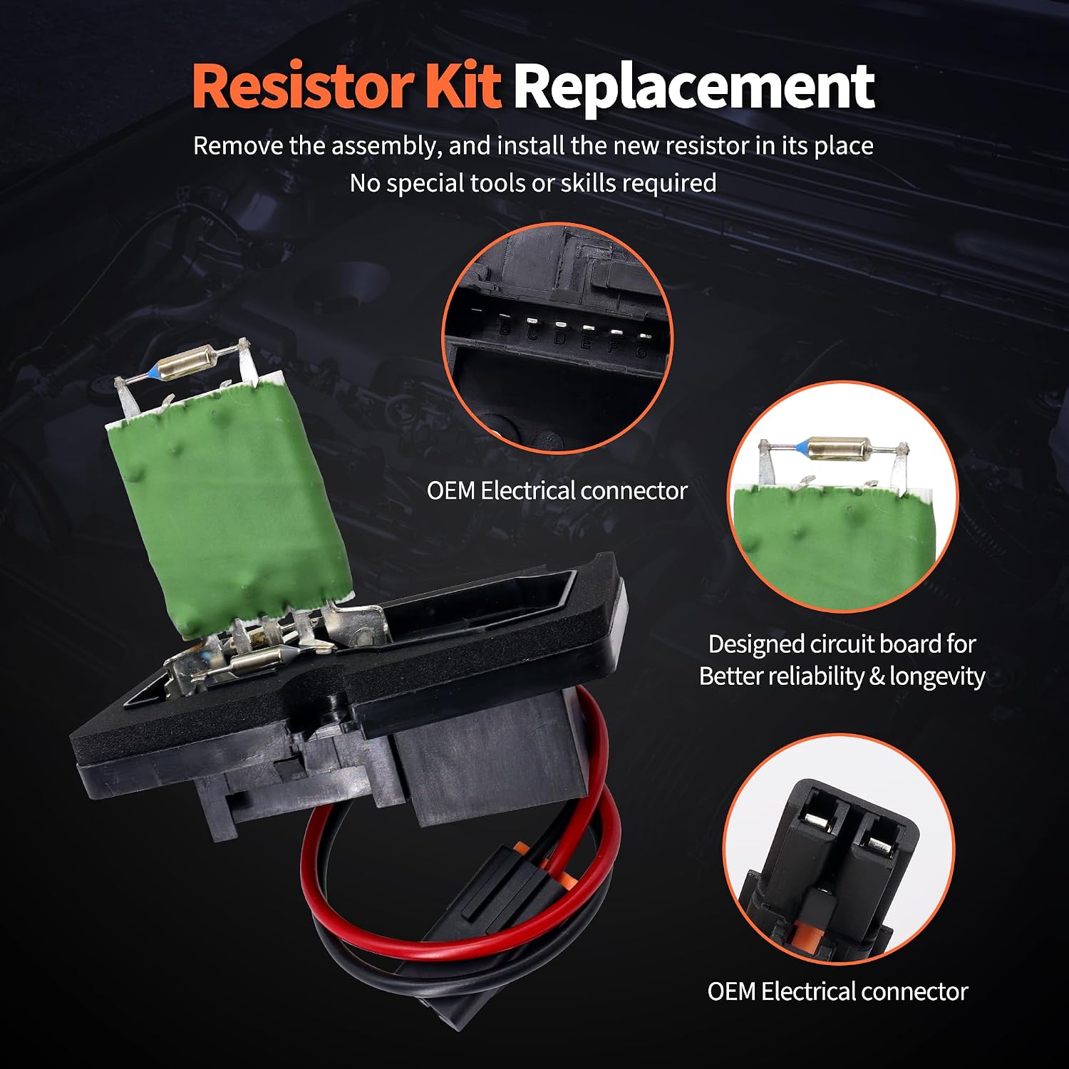 HiSport HVAC Fan Blower Motor Resistor 89019101 973-000 Compatible with Buick Century Rega & Chevy Corvette Impala Monte Venture & Olds Intrigue Silhouette & Pontiac Grand Prix Montana Trans Sport
