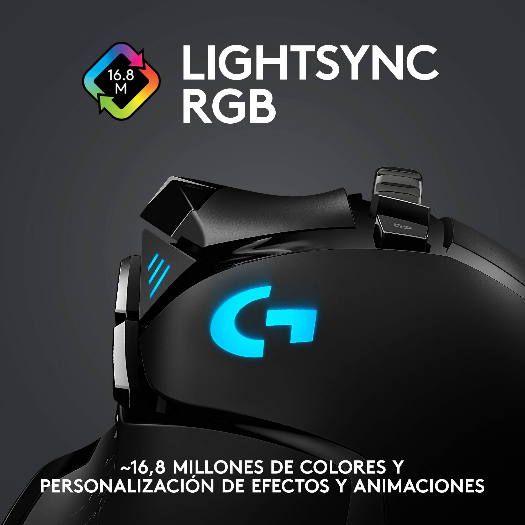 Logitech G G502 Lightspeed Ratón Gaming Inalámbrico, Captor Hero 25K, 25,600 dpi, RGB, Peso Reducido, 11 Botones Programables, Batería Larga Duración, POWERPLAY-compatibile, PC - Negro
