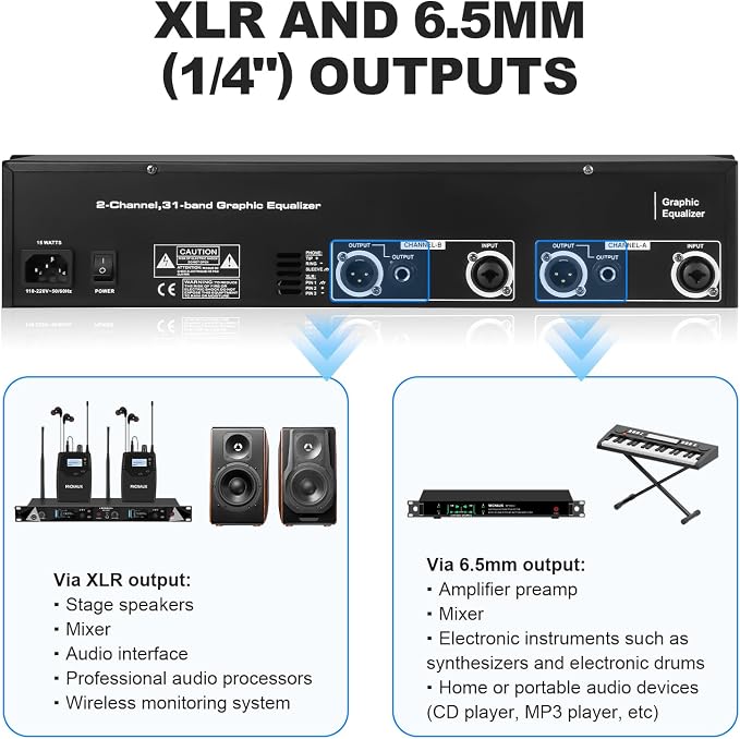 Ecualizador Gráfico Estéreo Profesional Dual 31 Bandas miniatura 8