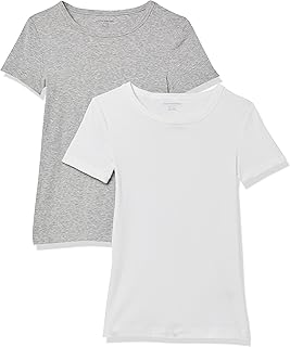 Women's Slim-Fit Short-Sleeve Crewneck T-Shirt, Pack of 2