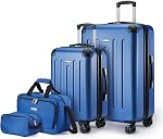 Amazon Basics 3-Piece Luggage Set, Including Carry-On Luggage (22" Expandable Hardside Suitcase With 8 Spinner Wheels), 15" Tote Bag, and 10" Compact Travel Bag, Black